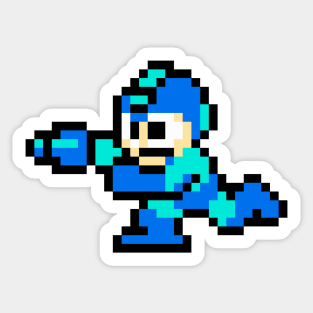 Retro Mega Man Shooting Sprite Sticker